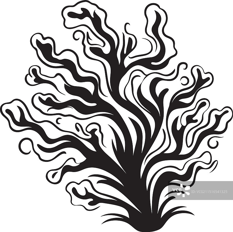 带有涂鸦海藻的水下耳语标志图片素材