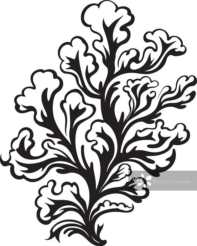 带有涂鸦海藻的水下耳语标志图片素材