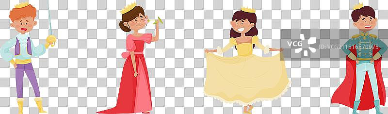 可爱的小王子和小公主图片素材