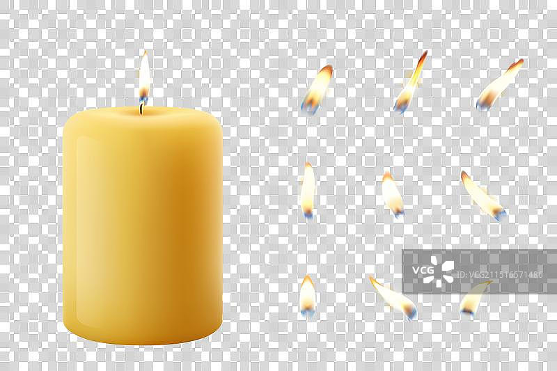 3D真实感石蜡燃烧派对图片素材