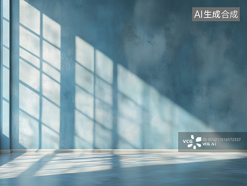 【AI数字艺术】空的背景墙有窗户的投影阳光背景图片素材