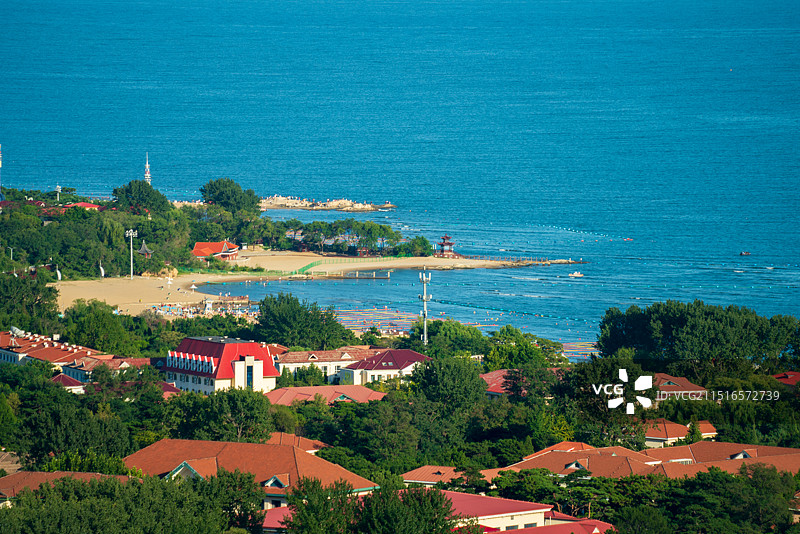 秦皇岛联峰山上观海海景图片素材