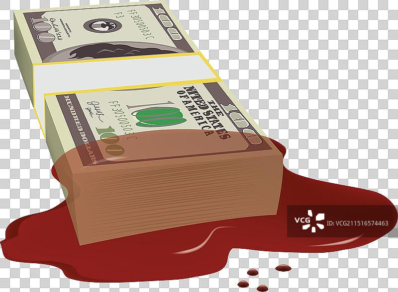 美元钞票与血液图片素材