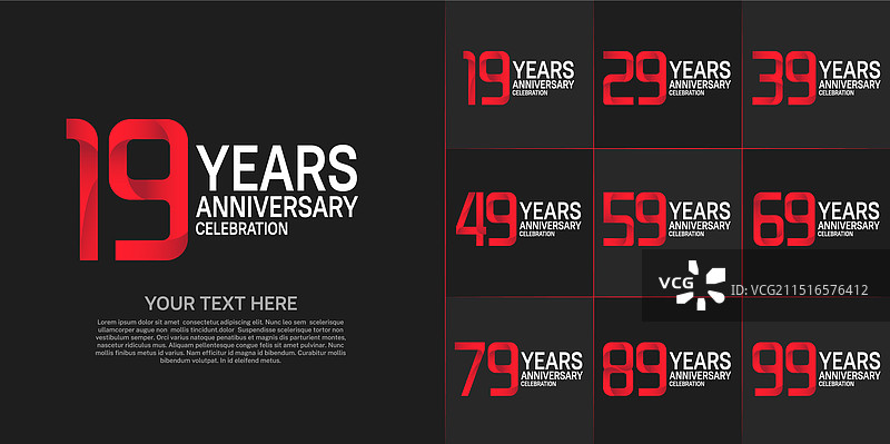 可用于多种用途的周年纪念红白配色素材图片素材