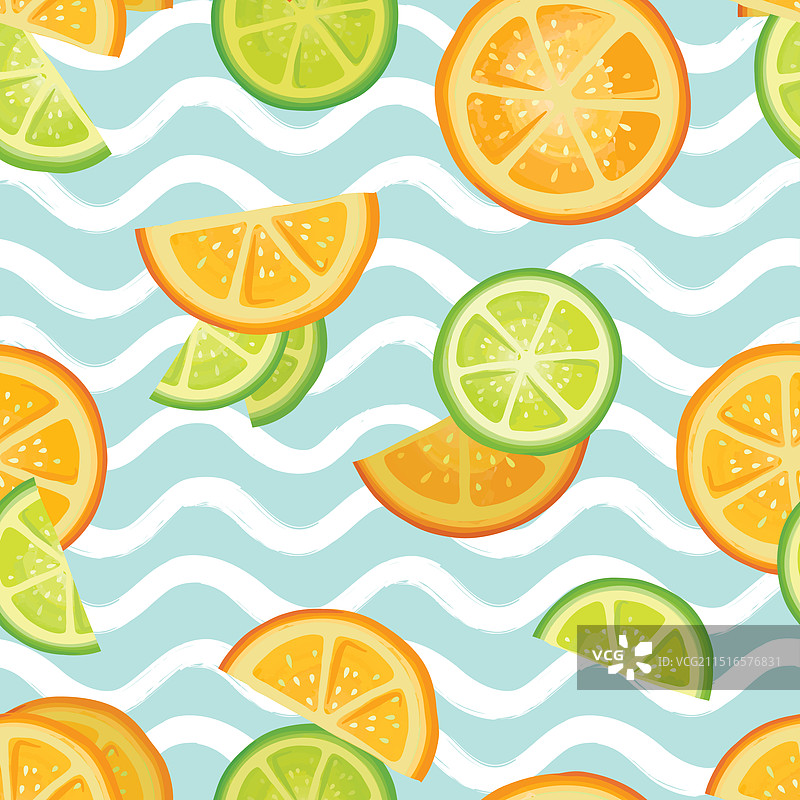 夏季无缝新鲜橙子图案图片素材