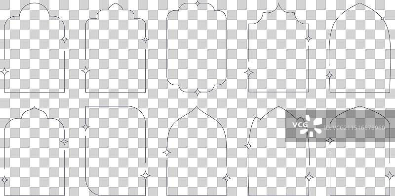 极简美学拱形框架线性形状图片素材