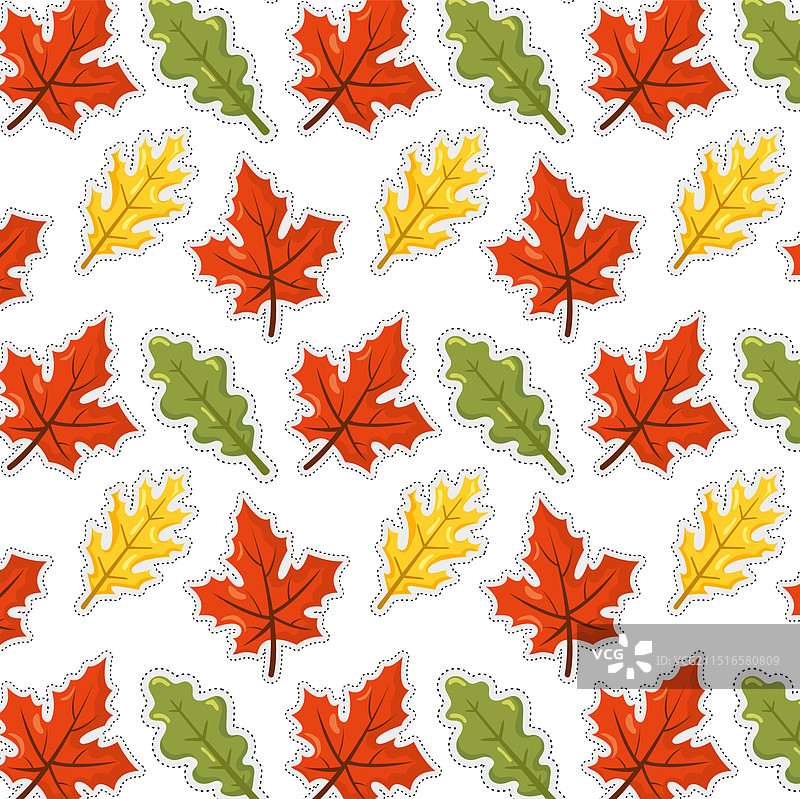 秋叶贴纸图标图案背景图片素材