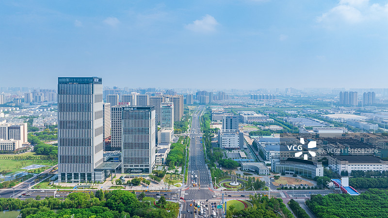 昆山 开发区 综合保税区 高铁 城市航拍图片素材