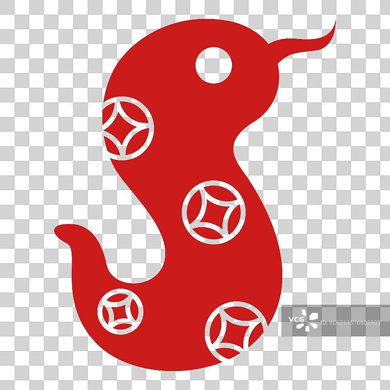 蛇年春节剪纸卡通小蛇插画元素图片素材