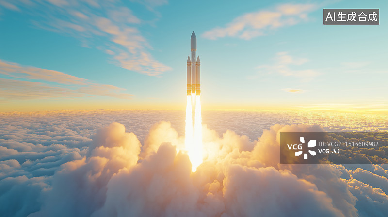 【AI数字艺术】火箭升空的瞬间图片素材