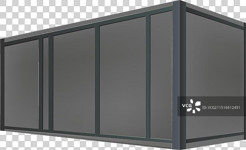 逼真的金属容器柜空箱图片素材
