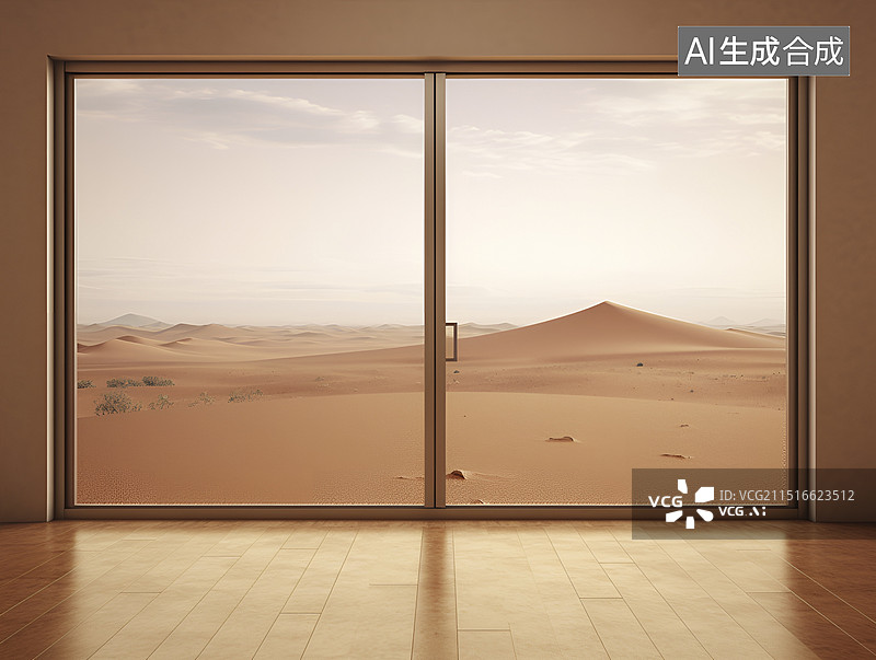 【AI数字艺术】玻璃门外的风景图片素材