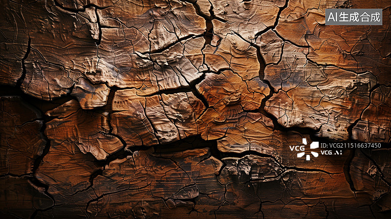 【AI数字艺术】老旧的木纹肌理图片素材