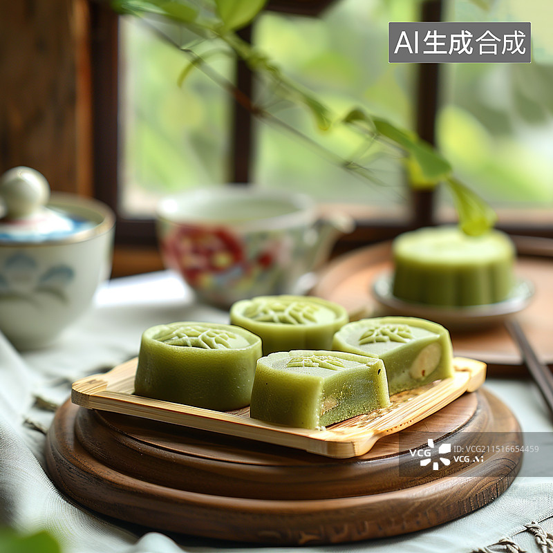 【AI数字艺术】点心 绿豆糕图片素材