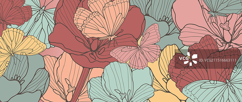 彩色花卉背景图片素材