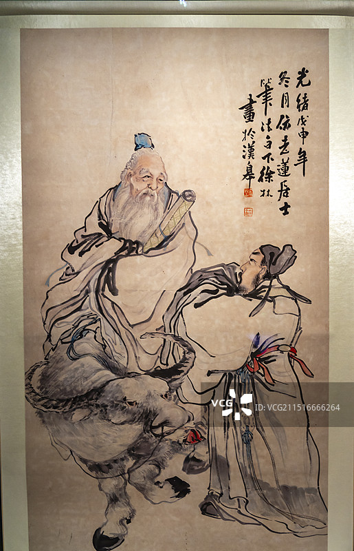 湖北省博物馆藏文物：尹喜见老子图图片素材
