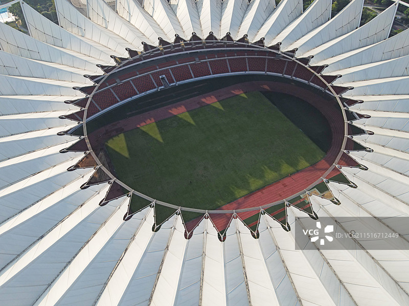 航拍世纪莲体育中心顶部图片素材