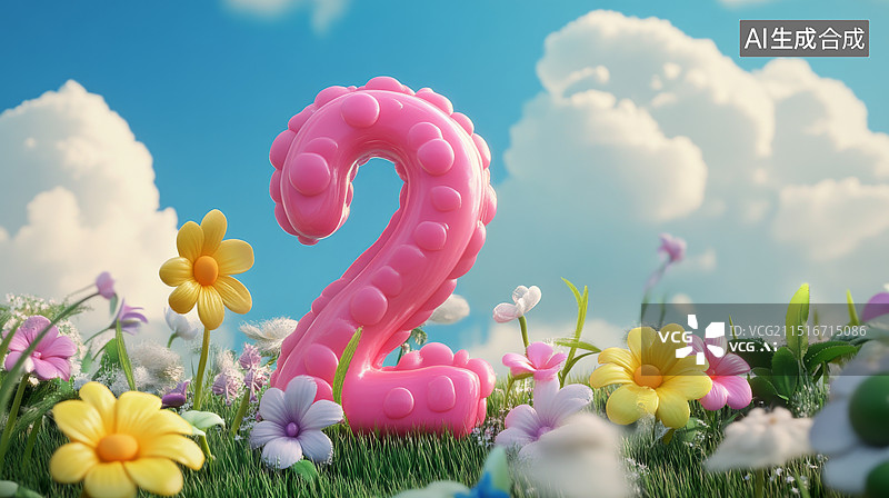 【AI数字艺术】数字2，3D数字，数字题材，设计素材数字图片素材