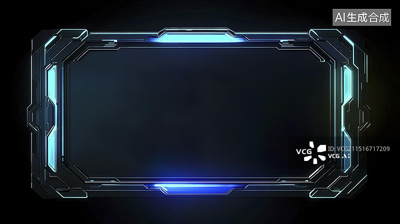 【AI数字艺术】科技边框霓虹色背景图片素材