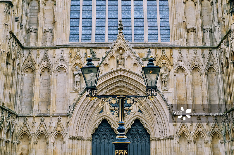 英国约克大教堂York Minster教堂建筑结构特写图片素材