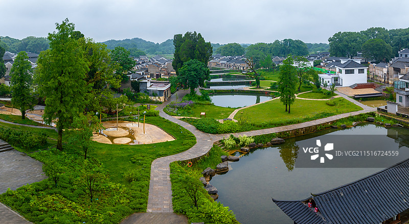 航拍江西吉安钓源古村赣派建筑图片素材