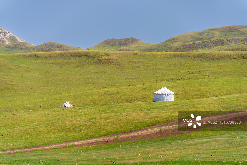 中国新疆巴音郭楞巴音布鲁克九曲十八弯图片素材