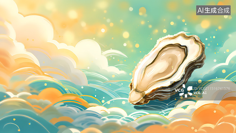 【AI数字艺术】生蚝插画图片素材