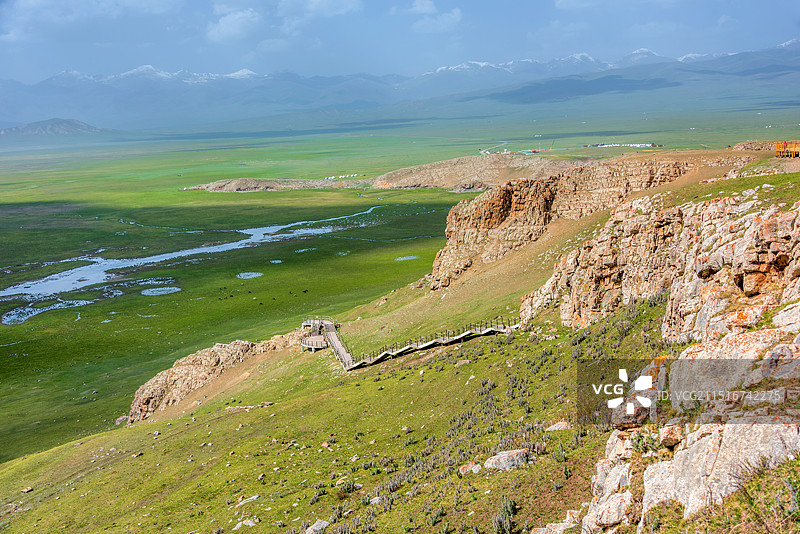 中国新疆巴音郭楞巴音布鲁克九曲十八弯图片素材
