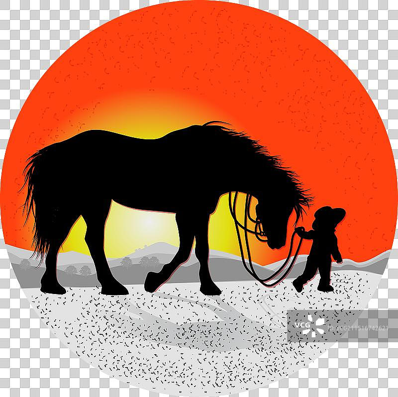 骑着大马的孩子图片素材