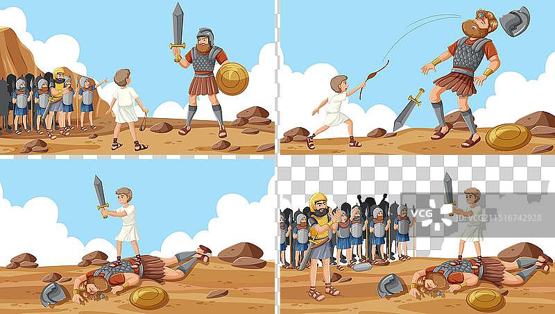 大卫和歌利亚的史诗战役图片素材