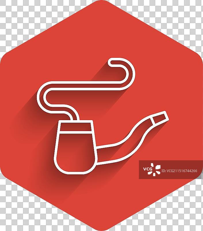 白色线条烟斗与烟雾图标图片素材