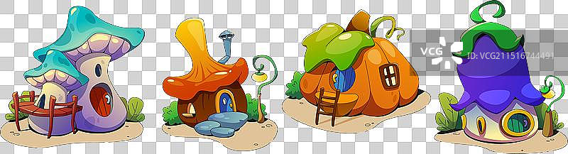 童话小矮人和精灵的魔法小屋图片素材