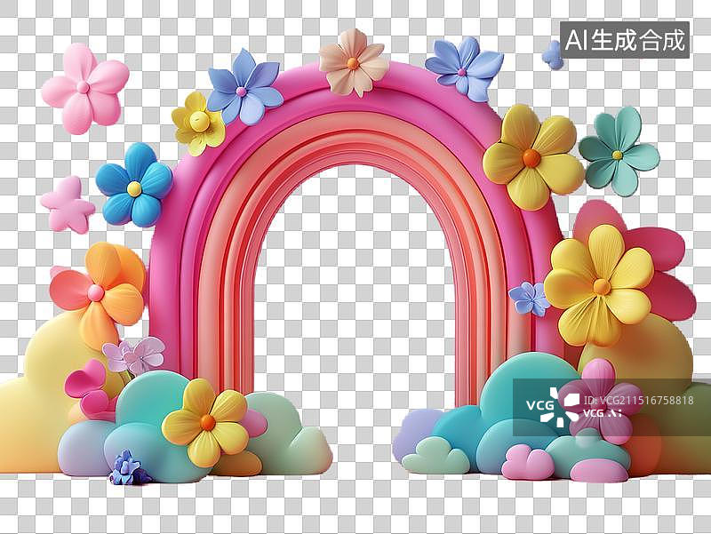 【AI数字艺术】丝带彩虹气球水晶鞋等流行设计元素图片素材