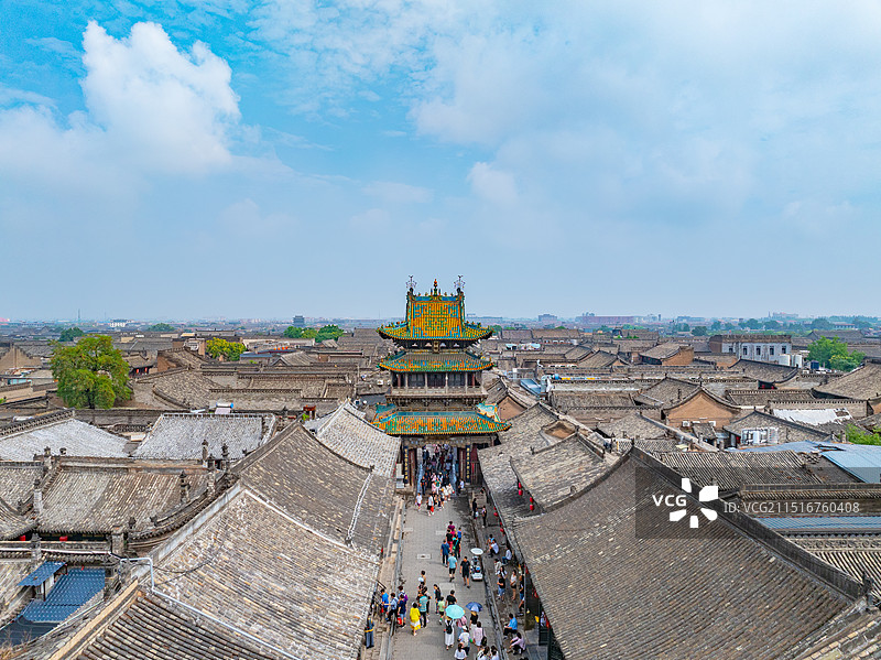 山西晋中平遥古城全景图片素材