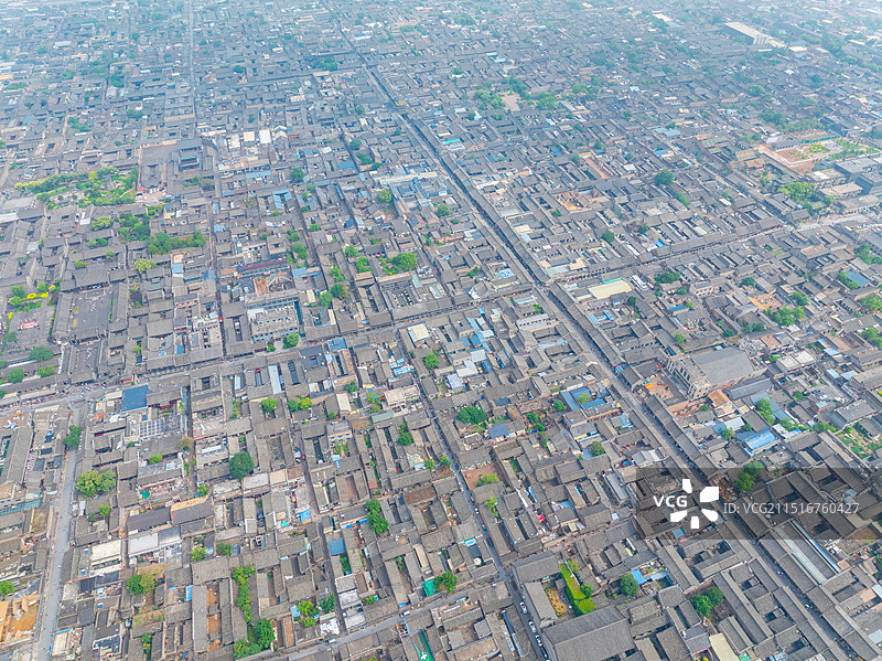 山西晋中平遥古城全景图片素材