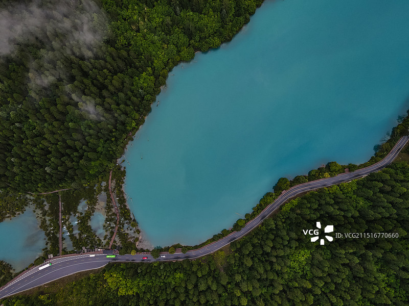 九寨沟犀牛海航拍图片素材