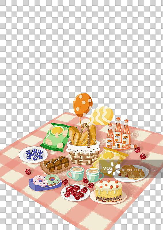 秋分秋天户外露营野餐蛋糕点心免抠元素图片素材