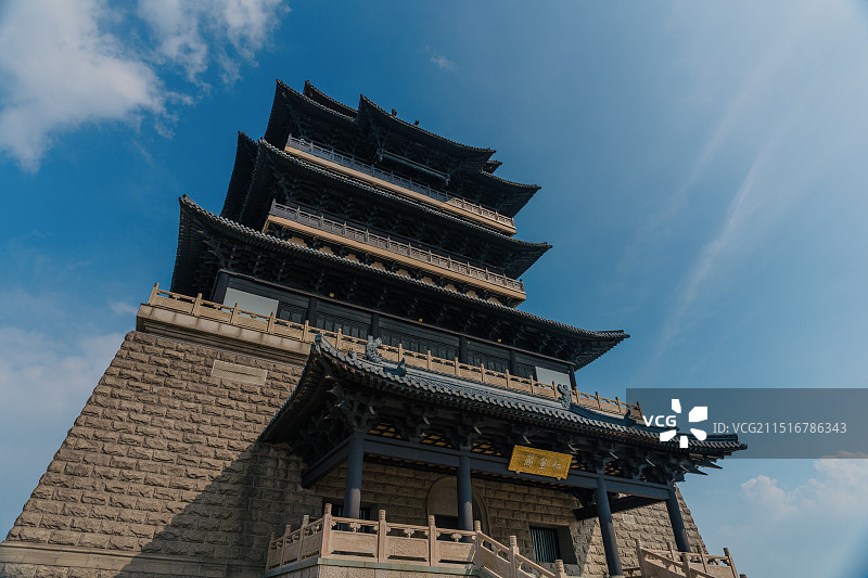 古色古香的中国古代建筑湖州仁皇阁图片素材