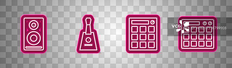 立体声扬声器巴拉莱卡琴鼓机图片素材