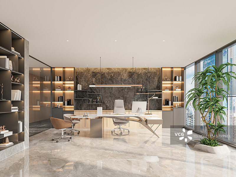 现代风格写字楼内部总裁经理办公室图片素材