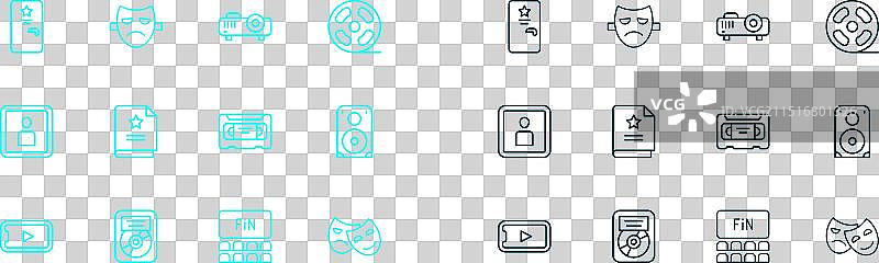 电影胶片CD光盘奖杯录像带合集图片素材