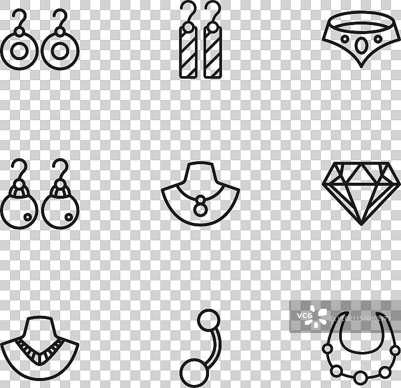 线条穿刺钻石项链人体模型图片素材