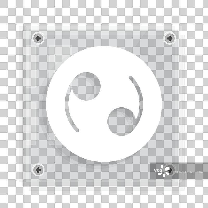 灰色背景上的白色巨蟹座标志图标图片素材