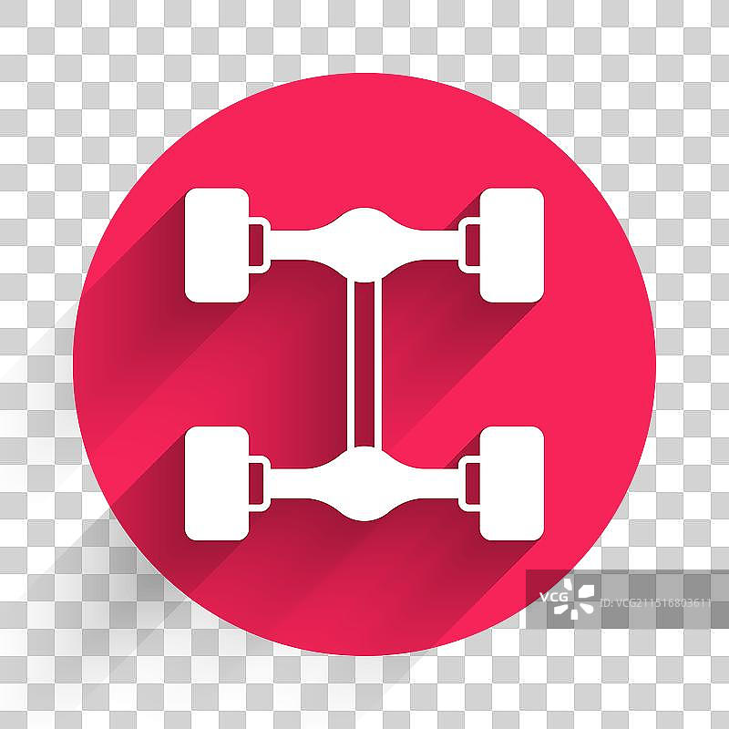 白色底盘车图标（长阴影）图片素材