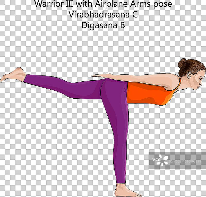 年轻女人做战士三式瑜伽图片素材