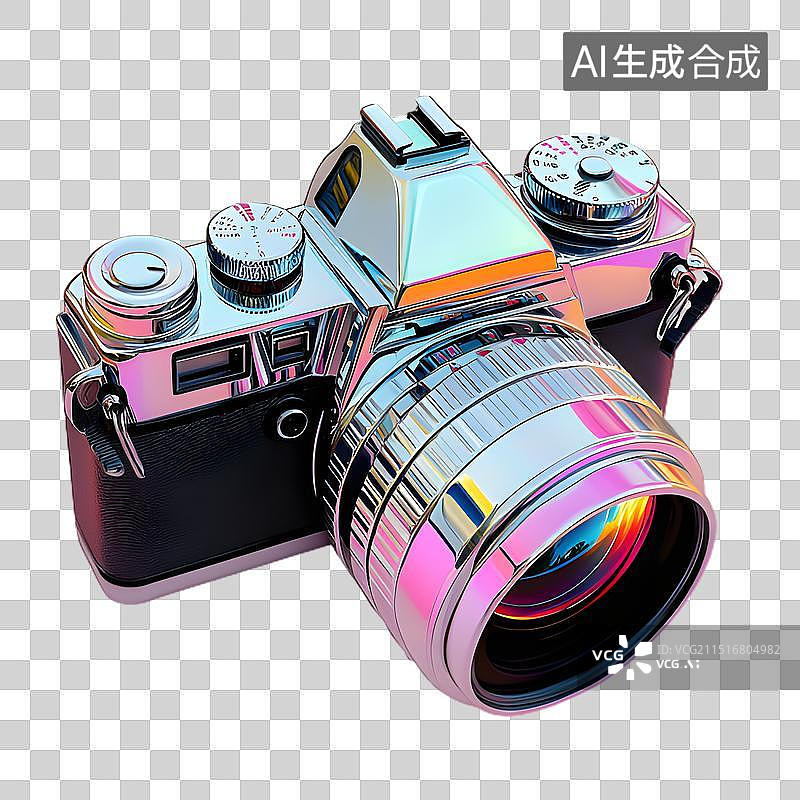 【AI数字艺术】镭射赛博风照相机3D免扣矢量图图片素材