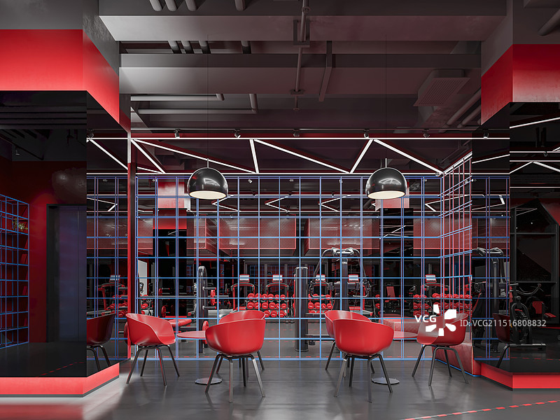 工业风健身房训练设备图片素材