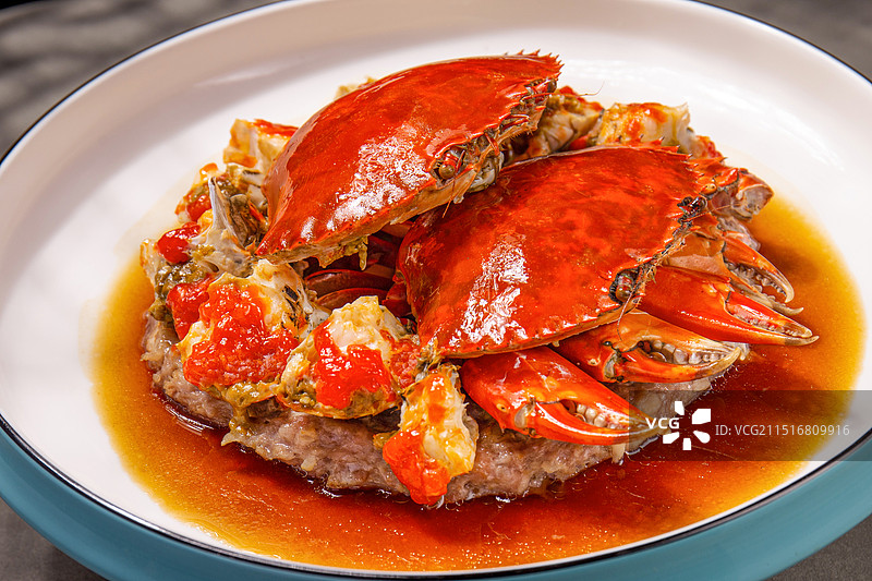 蟹黄蒸肉饼图片素材