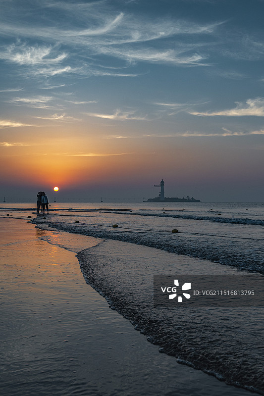 河北省秦皇岛市南戴河日出图片素材
