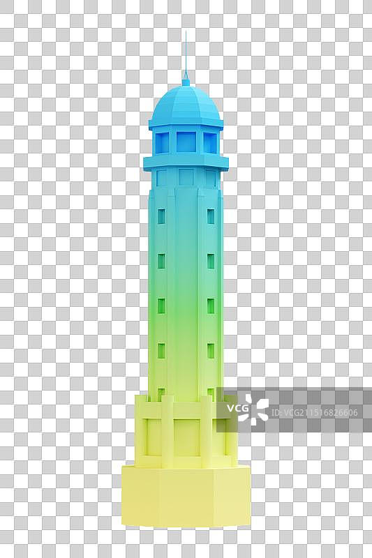 3D立体卡通风格的重庆地标建筑重庆解放碑免抠图形图片素材